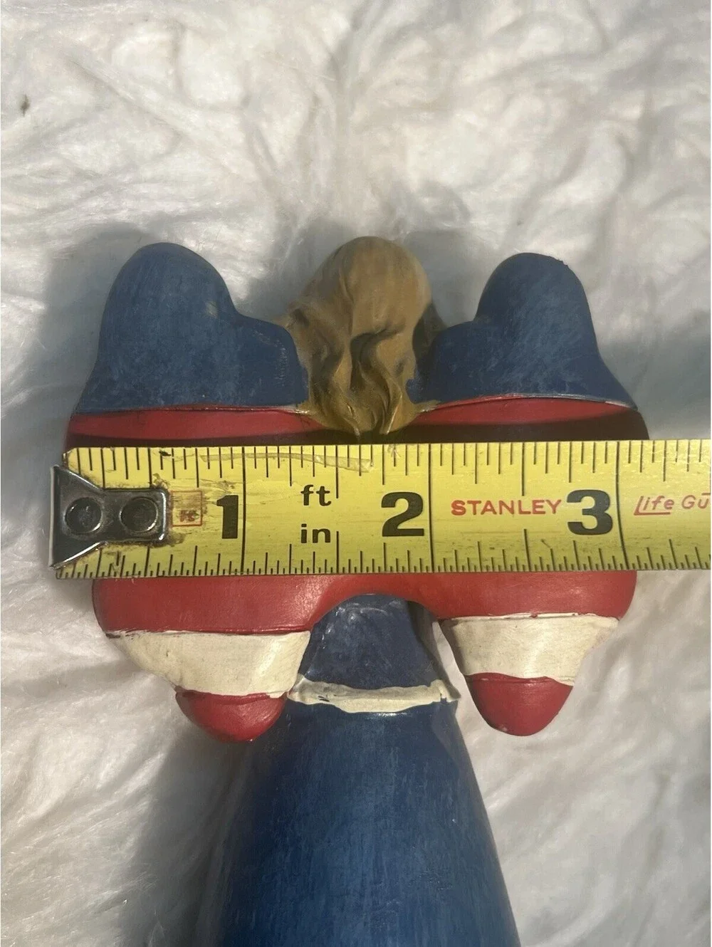 Patriotic Angel in Flag Dress & Wings Figurine